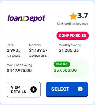 Loan Depot Best Lowest Cash Out Refi Rates